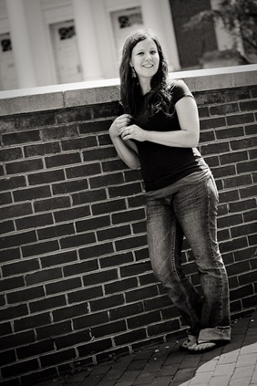 girl outside administration building at UMD college park