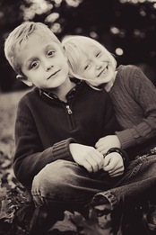 portrait of brother and sister at Glenview Mansion in Rockville, MD