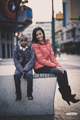 Siblings Portraits in Downtown Silver Spring, MD