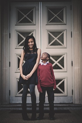 Siblings Portraits in Downtown Silver Spring, MD