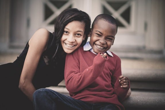 Siblings Portraits in Downtown Silver Spring, MD