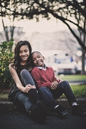 Siblings Portraits in Downtown Silver Spring, MD