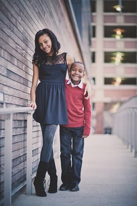 Siblings Portraits in Downtown Silver Spring, MD