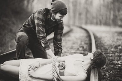 The Hero Saves the Maiden from the Villain  Engagement Session