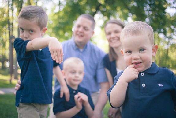 Cute family at Wheaton Regional Park in Wheaton Maryland