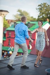 Rooftop engagement session in annapolis maryland