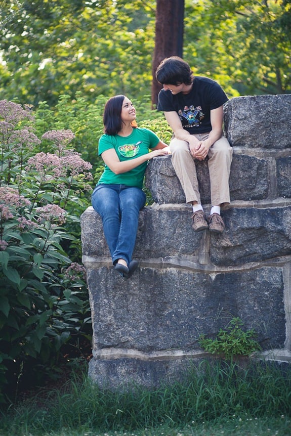 cute couple's engagement photos  in Historic Ellicott City