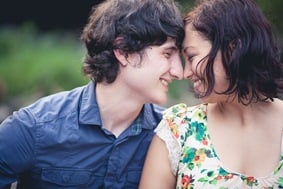 cute couple's engagement photos  in Historic Ellicott City