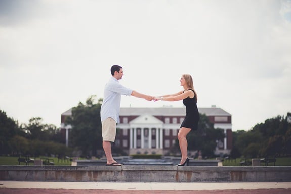 nostalgic engagement photos at the University of Maryland