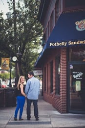 nostalgic engagement photos at the University of Maryland