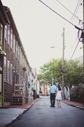 Engaged couple buying ice cream and coffee on a date