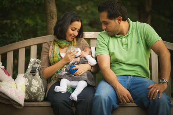 Adorable family at McCrillis Gardens in Maryland