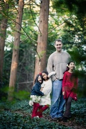 Family Christmas portraits at McCrillis Gardens in Bethesda MD