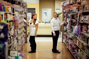 met at grocery store engagement session