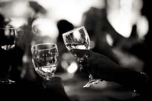 toasting glasses wedding