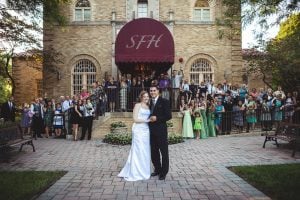 wedding portrait with guests