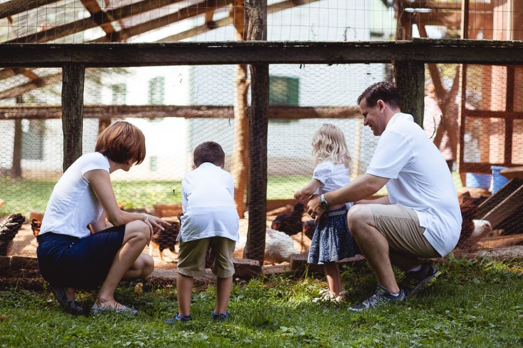 familywithchickensagriculturalhistoryfarmpark