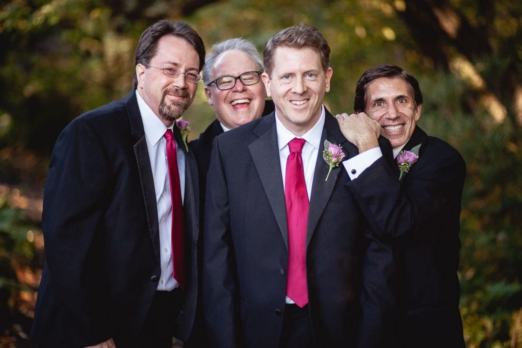 Groomsmen at Meadowlark Botanical Gardens