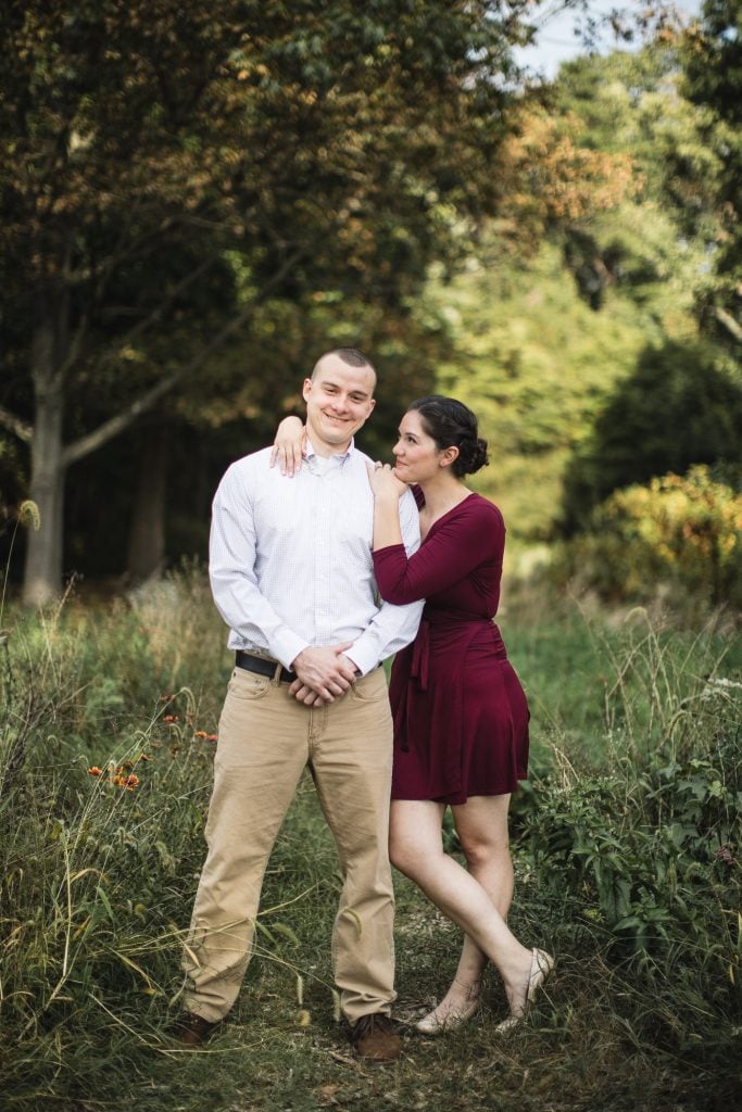 This Couples Engagement Session in White Maroon 00