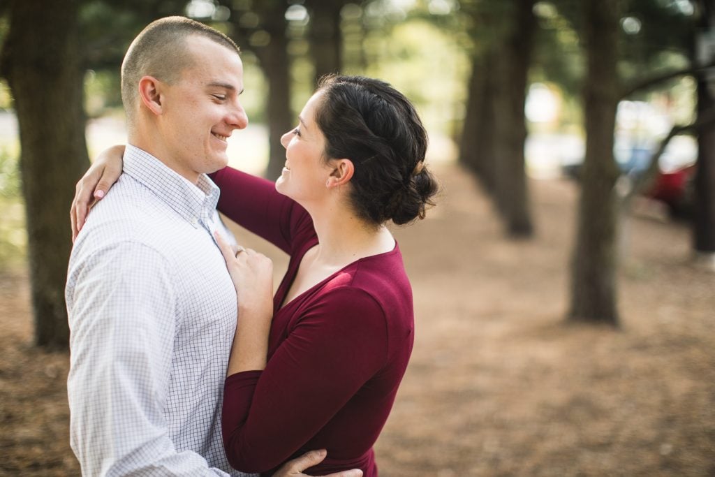 This Couples Engagement Session in White Maroon 01