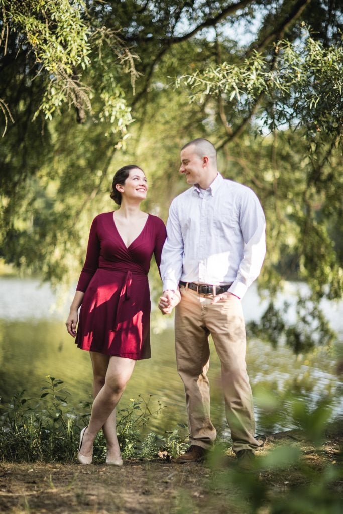 This Couples Engagement Session in White Maroon 08