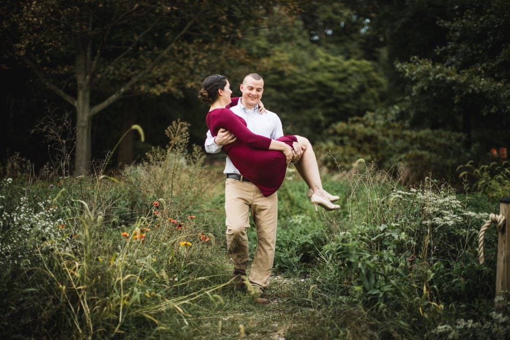 This Couples Engagement Session in White Maroon 23