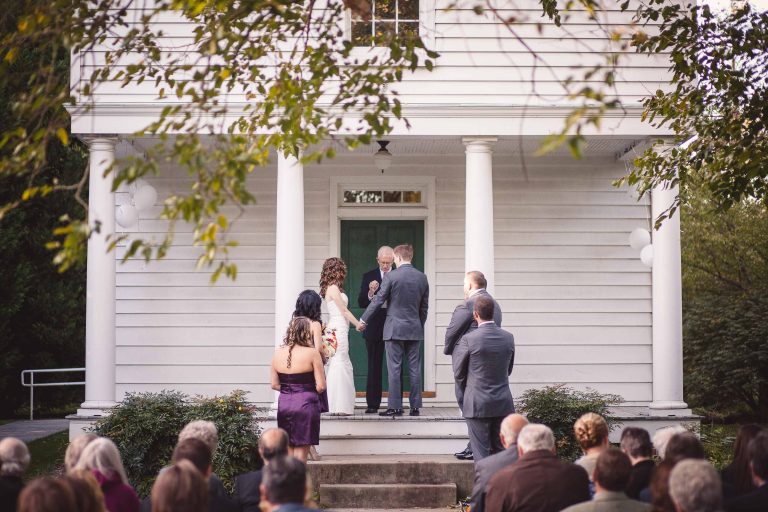 A wedding ceremony at Historic Baldwin Hall in Millersville, Maryland.