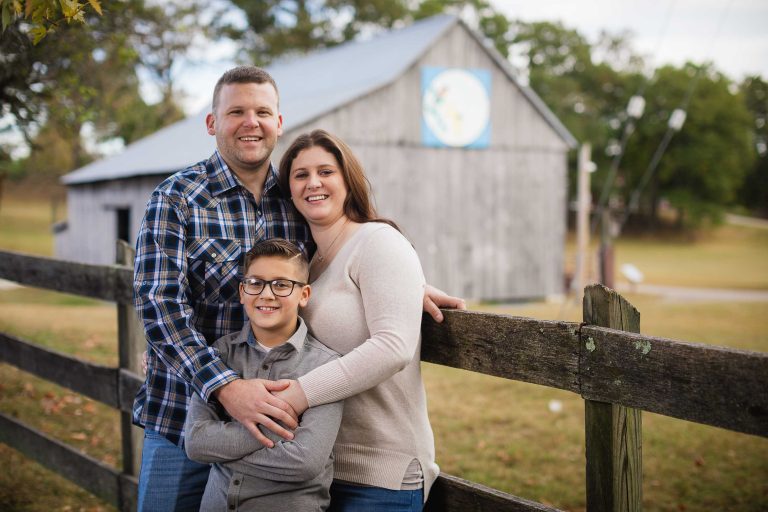 A family poses for a photo at Kinder Farm Park in Millersville, Maryland.