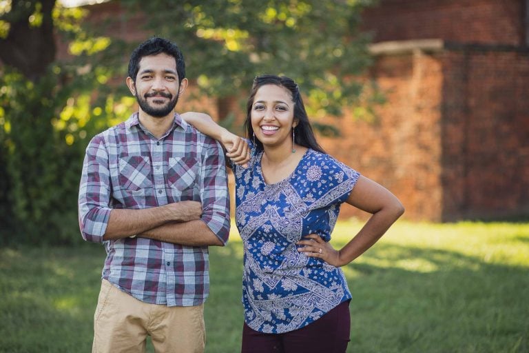 A couple posing in front of Fort McHenry, Baltimore.