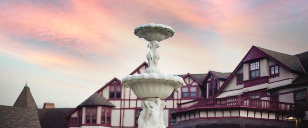 A fire hydrant in front of a house in Silver Spring, Maryland.