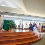 A church wedding ceremony.