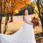 A bridal portrait capturing the beauty of autumn.