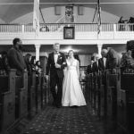 A wedding ceremony at a church.