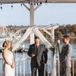 A wedding ceremony overlooking the water.