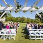 A golf course wedding ceremony.