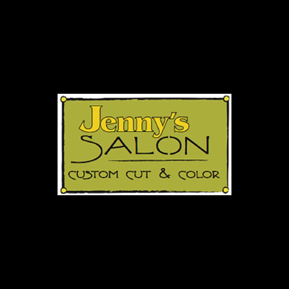 Jenny's Salon logo on a black background, event vendor.