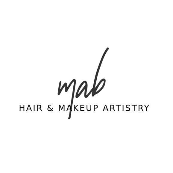 Event vendor offering hair and makeup artistry services with a logo featuring Makeup by Ana B.