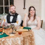 A bride and groom enjoying their wedding reception at Savage Mill.